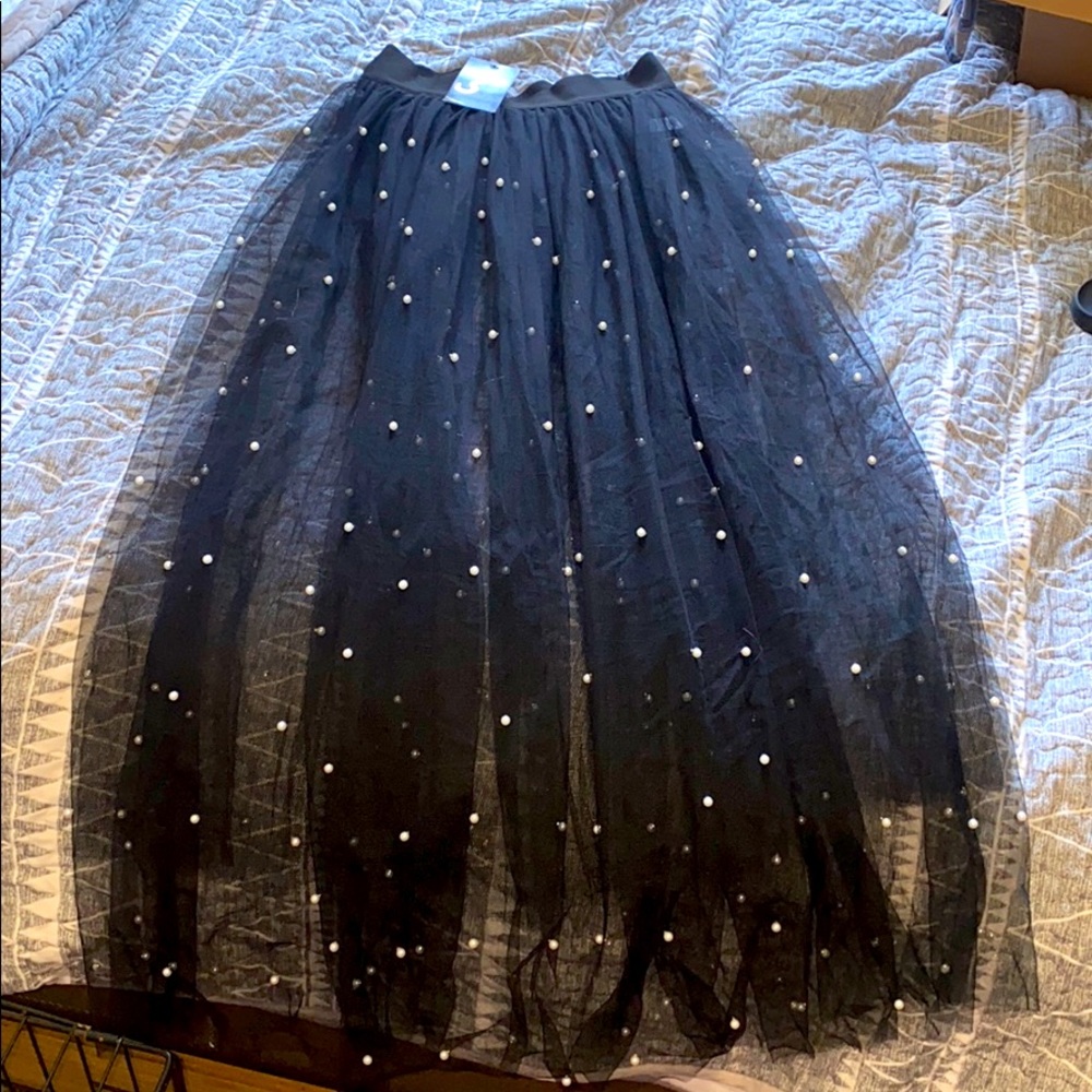 Pearl Black Lace Tutu Skirt